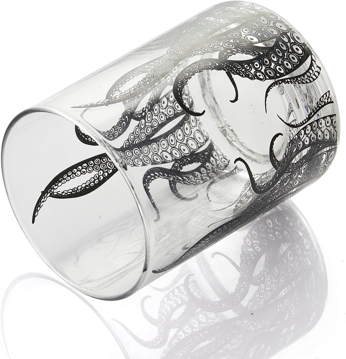 Octopus Tentacle Whiskey Glassware | Set of 2 | 9 OZ Handmade Craft Beer, Cocktail, Water, Bar Rock Glass - Kraken Tumbler Gift Set, Old Fashioned Rocks Glasses, Antique Design Extraordinary Detail